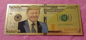 lot 40 image: Gold Foil Donald Trump Novelty Collectible Note