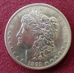 lot 53 image: Nice 1891-CC Morgan Dollar - Wow