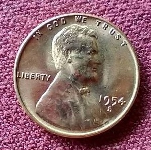 lot 56 image: Brilliant Uncirculated 1954-S Wheat Penny