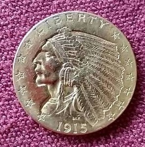 Nice 1915 Indian $2.50 Gold Coin