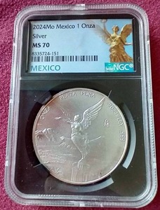 lot 87 image: 2024 Mexico 1 oz Silver Libertad - NGC MS70