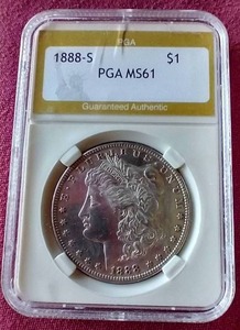 1888-S Morgan Dollar - PGA MS61 - Key Coin!