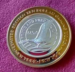 lot 98 image: New York New York Las Vegas $10 Silver Strike Gaming Token