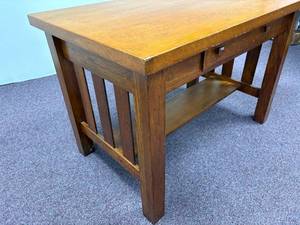 lot 54-J2025 image: Antique Mission Style Oak Desk  Library Vintage
