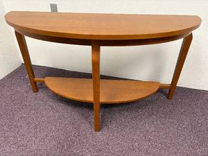 lot 55-J2025 image: Mid-Century Modern Half Moon Hallway Table