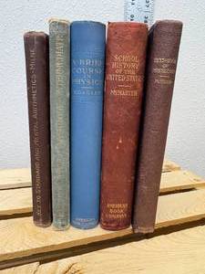 lot 69-J2025 image: Higher Education School Textbooks & Readers  Late 1890s to Early 1900s Psychology, Physics & History