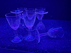 lot 112-J2025 image: Set of Eight Manganese Cut Crystal Cheri Glasses