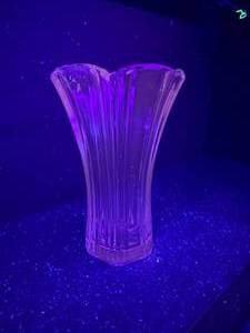 lot 114-J2025 image: Manganese Crystal Scalloped Vase  8 Tall x 5 Wide
