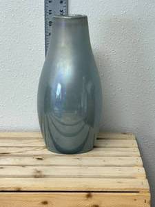 lot 158-J2025 image: West Elm 11 Vase with Gray Mercury Opalescent Glaze