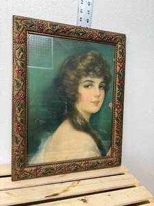 lot 162-J2025 image: Stunning Antique Painted & Gilded Wooden Frame
