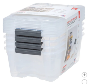 lot 6 image: IRIS Buckle-Up Storage Set of 4, 12.9 Quart