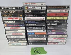 lot 123 image: Lot of 40 Vintage Mostly Rock & Roll Cassette Tapes #2