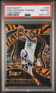 lot 8 image: KARL-ANTHONY TOWNS 2023 SELECT TIGER PRIZM PSA GEM MT 10 95871139