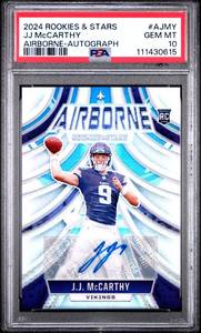 JJ MCCARTHY 2024 ROOKIES & STARS AIRBORNE-AUTOGRAPH 27/99 PSA GEM MT 10 111430615