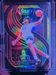 lot 12 image: TERRENCE SHANNON JR 2024-25 PANINI SELECT PREMIER LEVEL TIE-DYE ROOKIE CARD 2525 BOOKEND