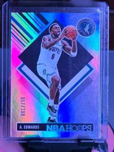 lot 56 image: ANTHONY EDWARDS 2024-25 NBA HOOPS TRIBUTE SILVER 57199