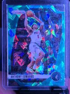 lot 57 image: ANTHONY EDWARDS 2024-25 PANINI PRIZM TEAL ICE PRIZM 170225