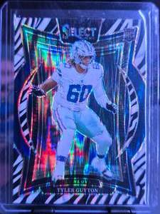 lot 35 image: TYLER GUYTON 2024 SELECT PRIZM ZEBRA SHOCK SP ROOKIE CARD