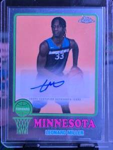 lot 38 image: LEONARD MILLER 2024-25 TOPPS CHROME AUTO