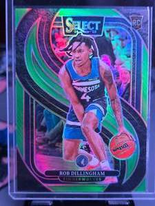 lot 24 image: ROB DILLINGHAM 2024-25 PANINI SELECT GREEN PRIZM PREMIER ROOKIE CARD 4075