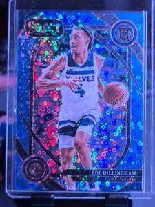 lot 27 image: ROB DILLINGHAM 2024-25 PANINI SELECT DISCO LIGHT BLUE PRIZM SP COURTSIDE 8099