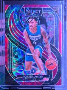 lot 49 image: ROB DILLINGHAM 2024-25 SELECT PREMIER LEVEL RED SCOPE ROOKIE CARD 42249