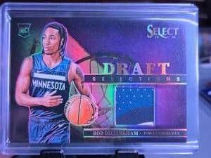 lot 19 image: ROB DILLINGHAM 2024-25 PANINI SELECT DRAFT SELECTIONS PURPLE ROOKIE CARD PATCH 9599