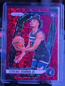 lot 28 image: TERRENCE SHANNON JR 2024-25 PANINI PRIZM FASTBREAK RED DISCO 88100