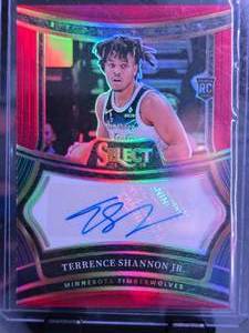lot 25 image: TERRENCE SHANNON JR 2024-25 PANINI SELECT ROOKIE SIGNATURES ROOKIE CARD AUTO RED 8899