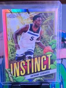 lot 74 image: ANTHONY EDWARDS 2025 TOPPS CHROME INSTINCT REFRACTOR