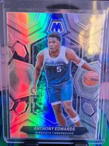lot 95 image: ANTHONY EDWARDS 2023-24 PANINI MOSAIC TRUE SILVER