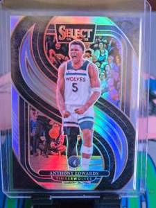 lot 77 image: ANTHONY EDWARDS 2024-25 PANINI SELECT PREMIER LEVEL TRUE SILVER
