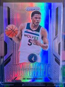 lot 76 image: ANTHONY EDWARDS 2024-25 PANINI PRIZM DOMINANCE TRUE SILVER