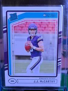 lot 108 image: JJ MCCARTHY 2024 PANINI DONRUSS RATED ROOKIE CARD