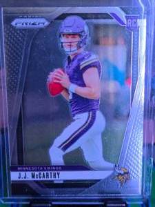 lot 106 image: JJ MCCARTHY 2024 PANINI PRIZM ROOKIE CARD