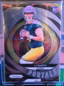 lot 101 image: JJ MCCARTHY 2024 PANINI PRIZM PORTALS SILVER ROOKIE CARD