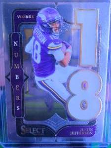 lot 127 image: JUSTIN JEFFERSON 2024 PANINI SELECT NUMBERS 18
