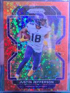 lot 123 image: JUSTIN JEFFERSON 2021 PANINI PRIZM ORANGE DISCO