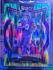 lot 155 image: IVAN PACE JR 2024 PANINI SELECT CONCOURSE GREEN & YELLOW PRIZM SHOCK