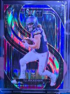 lot 148 image: TJ HOCKENSON 2024 PANINI SELECT PREMIER LEVEL BLUE & RED PRIZM SHOCK