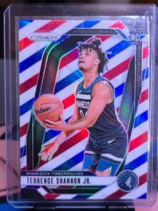 lot 162 image: TERRENCE SHANNON JR 2024-25 PANINI REDWHITEBLUE PRIZM ROOKIE CARD