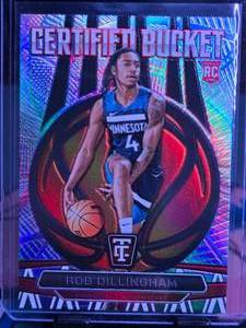 lot 196 image: ROB DILLINGHAM 2024-25 PANINI TOTALLY CERTIFIED BUCKET ROOKIE CARD