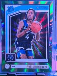 lot 222 image: ROB DILLINGHAM 2024-25 PANINI DONRUSS RATED ROOKIE GREEN ROOKIE CARD