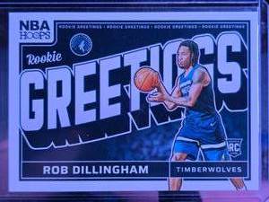lot 205 image: ROB DILLINGHAM 2024-25 PANINI NBA HOOPS GREETINGS ROOKIE CARD