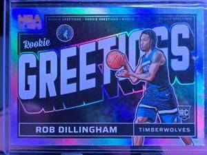 lot 212 image: ROB DILLINGHAM 2024-25 PANINI NBA HOOPS GREETINGS SILVER ROOKIE CARD