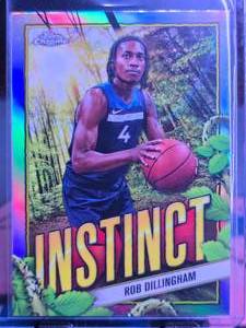 lot 210 image: ROB DILLINGHAM 2024-25 TOPPS CHROME INSTINCT REFRACTOR ROOKIE CARD