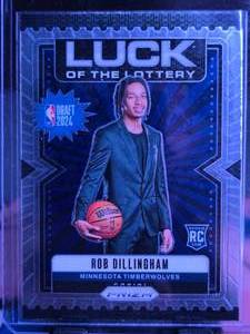 lot 197 image: ROB DILLINGHAM 2024-25 PANINI PRIZM LUCK OF THE LOTTERY ROOKIE CARD