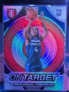 lot 204 image: ROB DILLINGHAM 2024-25 PANINI TOTALLY CERTIFIED ON TARGET ROOKIE CARD