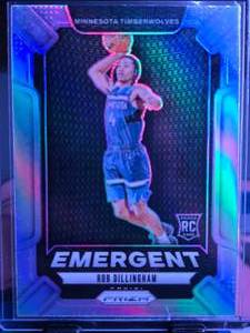 lot 191 image: ROB DILLINGHAM 2024-25 PANINI PRIZM EMERGENT TRUE SILVER ROOKIE CARD