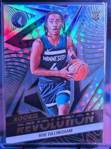 lot 198 image: ROB DILLINGHAM 2024-25 PANINI ROOKIE REVOLUTIONS ROOKIE CARD